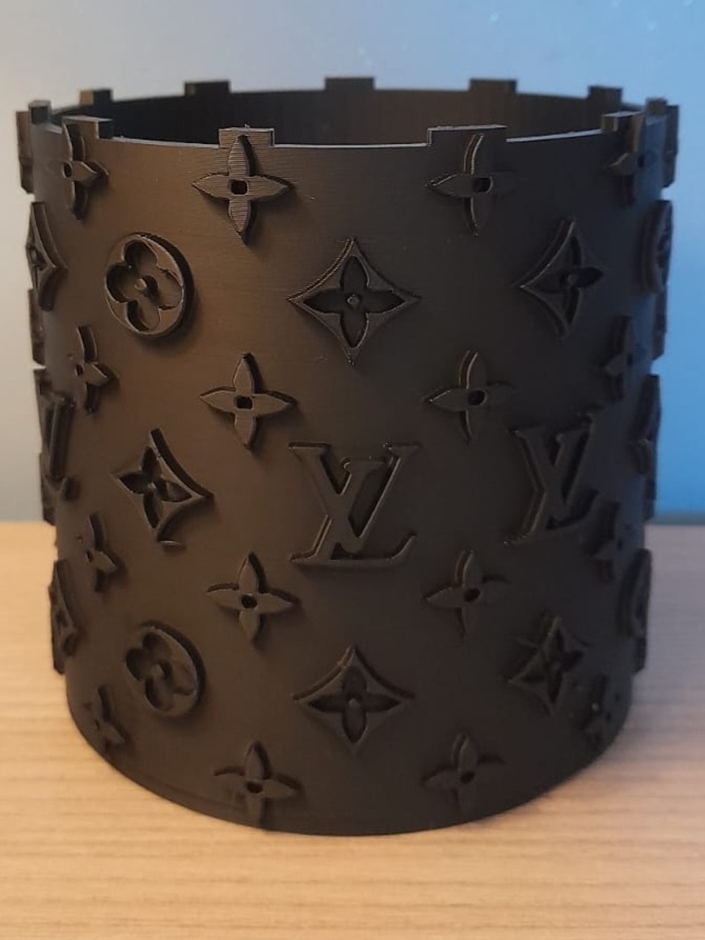 Louis Vuitton Matte Black Monogram Wide Cuff Bracelet
